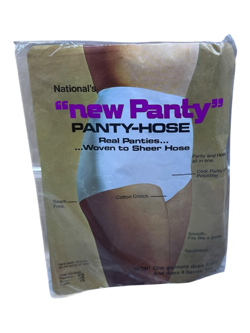 Vintage Nationals New Panty Pantyhose Size C Panty And Hose All In One Beige